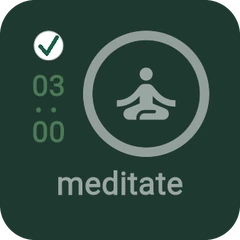greyed-out meditate tile with a check