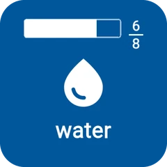 water tile with a bar showing 6 of 8