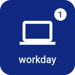 workday routine tile with a white badge showing 1